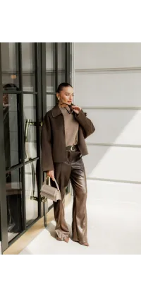 Шоколадні штани прямого крою, від IMPERIAL