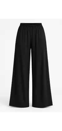 Широкі штани палаццо з Італії – чорний / шоколад, одяг від Jador