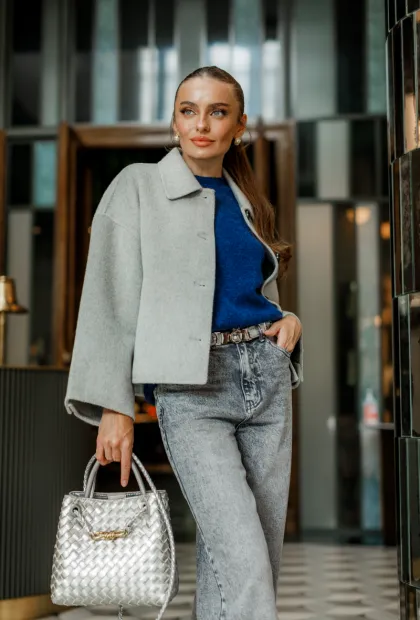 Жакет вовняний сірий