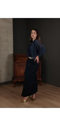 Джинсова спідниця максі. Доступні розміри: S, M