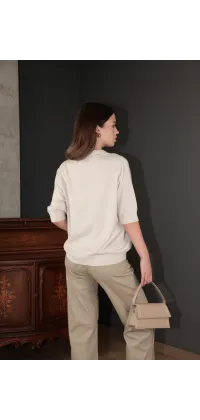 Штани з екошкіри. Колір: Бежевий