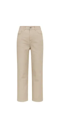 Штани “Élégance Beige” з пресованої екошкіри преміальної якості | Франція, одяг від Jador