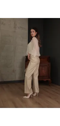 Прямі штани з екошкіри. Доступні розміри: 38, 42