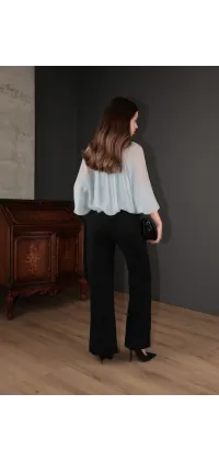 Прямі джинси з щільного еластичного деніму в універсальному чорному кольорі., одяг від Jador