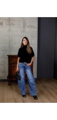 Светр з коротким рукавом. Колір: Чорний