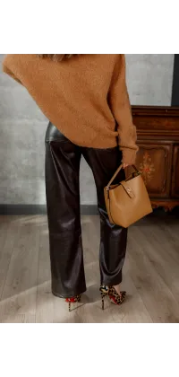 Штани з екошкіри. Колір: Коричневий