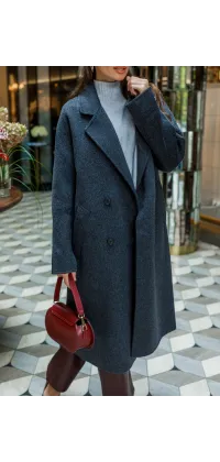 Двобортне пальто. Колір: Сірий