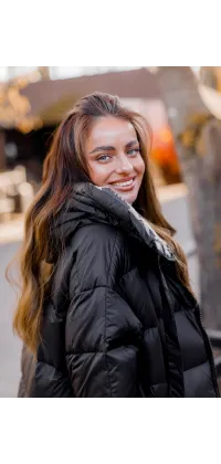 Чорний пуховик Франція. Доступні розміри: 