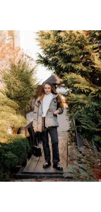 Куртка-пуховик з поясом. Ціна: 8990 грн