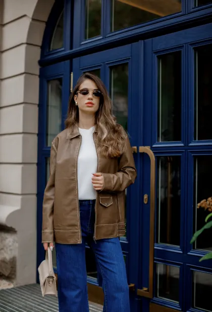 Жакет з екошкіри