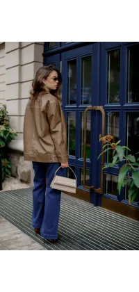 Елегантний жакет із преміальної екошкіри від французького виробника, А-силует, одяг від Jador