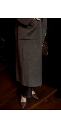 Шоколадне пальто максі. Колір: Коричневий