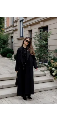 Двобортне максі пальто. Доступні розміри: S, M