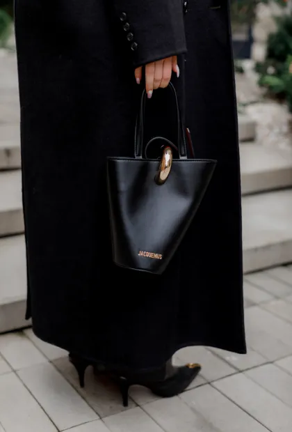 Двобортне максі пальто