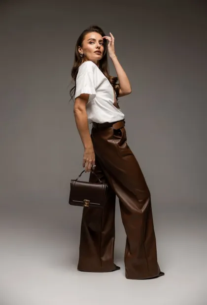 Стильні шкіряні штани