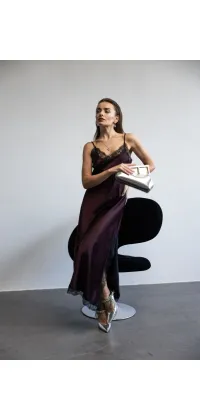 Сукня-комбінація IMPERIAL бордо. Доступні розміри: XS, S