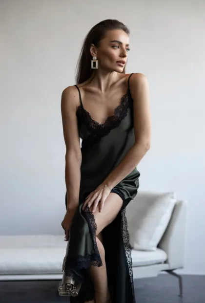 Сатинова сукня-комбінація