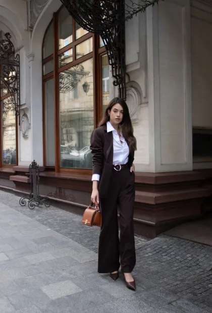 Штани палаццо з ременем