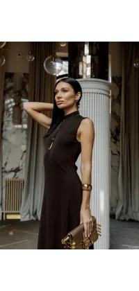 Шоколадна сукня максі. Доступні розміри: 