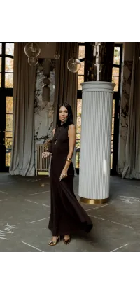 Шоколадна сукня максі, від IMPERIAL