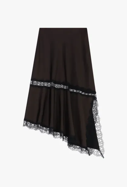 Сатинова спідниця з мереживом