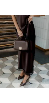 Сатинова спідниця з мереживом. Доступні розміри: XS, S, M