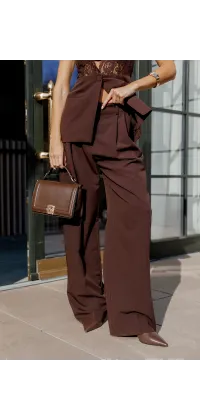 Шоколадні класичні штани. Колір: Коричневий