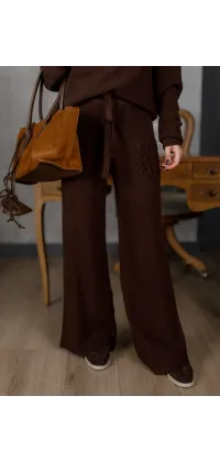 Жіночий трикотажний костюм в стилі Loewe — шоколадний, одяг від Jador