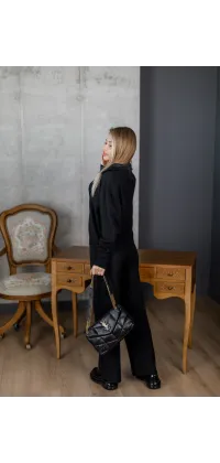 Жіночий трикотажний костюм Alo  – чорний, одяг від Jador