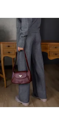 Елегантний трикотажний костюм у стилі Alo — сірий, одяг від Jador