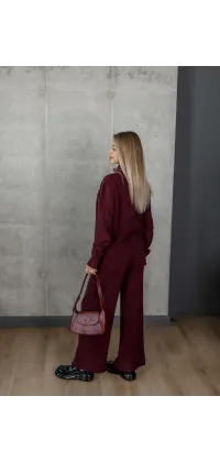 Трикотажний костюм бордо. Доступні розміри: 