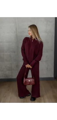Трикотажний костюм бордо, одяг від Jador