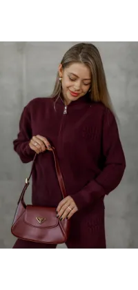 Костюм трикотажний бордовий в стилі Miu Miu, одяг від Jador