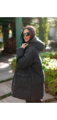 Зимова куртка з вовни. Колір: Сірий