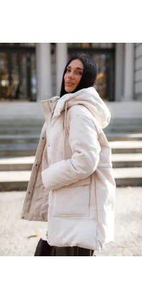 Подовжений зимовий пуховик. Доступні розміри: M, L, XL