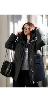 Укорочений зимовий пуховик. Доступні розміри: S, M, XL