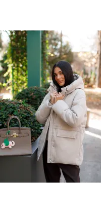 Пуховик у стилі Loro Piana – молочний, одяг від Jador