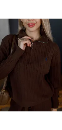 Костюм двійка в стилі Polo. Колір: Коричневий