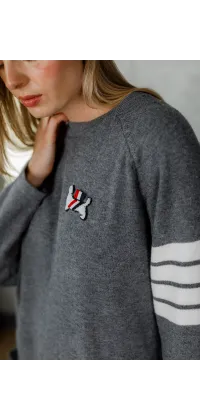 Светр в стилі Thom Browne. Колір: Сірий