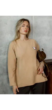 Светр з нашивкою. Колір: Карамельний