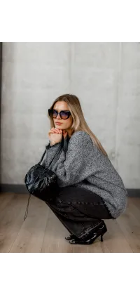 Стильний в’язаний светр у стилі Chrome Hearts з готичними деталями, одяг від Jador