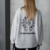 Білий в’язаний светр у стилі Chrome Hearts