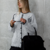 Білий в’язаний светр у стилі Chrome Hearts