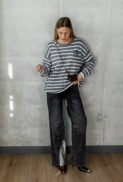 Светр в смужку oversize