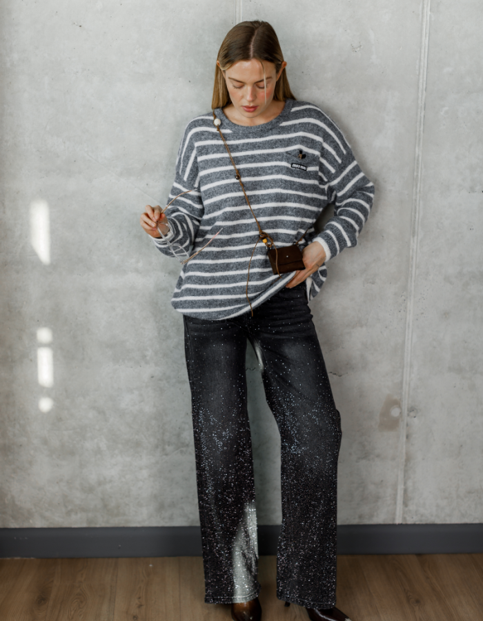Светр в смужку oversize
