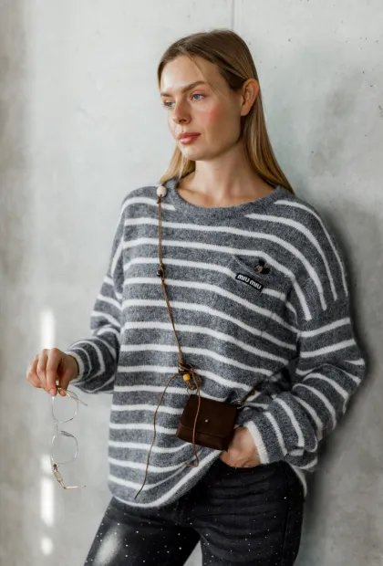 Светр в смужку oversize