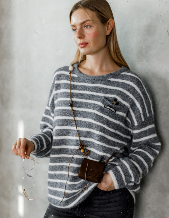 Светр в смужку oversize