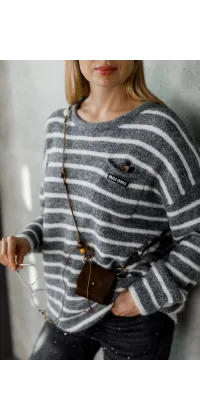 Светр в смужку oversize. Доступні розміри: 