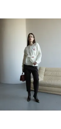 Жіночий кардиган у стилі Thom Browne. Колір: Білий