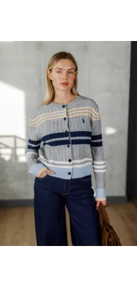 Сірий трикотажний кардиган. Колір: Сірий